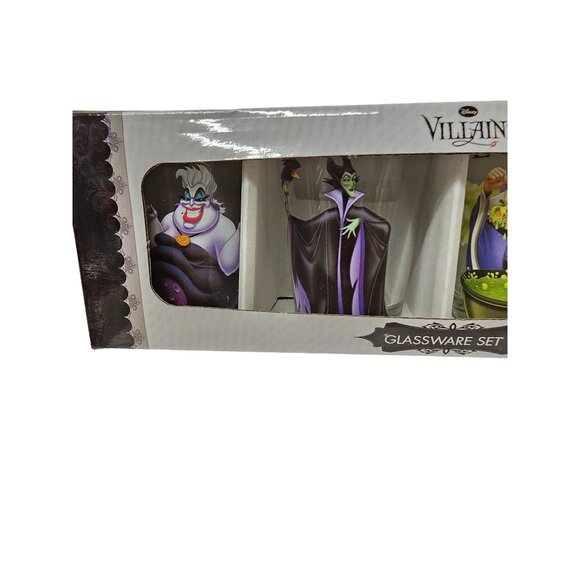 NEW Disney Villains Glassware Ursula Maleficent Evil Queen Cruella Shot Glasses - Picture 2 of 4